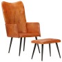 Brown genuine leather wing chair with footrest by vidaXL, Armchairs - Ref: Foro24-339663, Price: 104,99 €, Discount: %