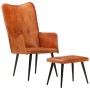 Brown genuine leather wing chair with footrest by vidaXL, Armchairs - Ref: Foro24-339663, Price: 104,99 €, Discount: %