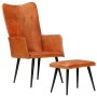 Brown genuine leather wing chair with footrest by vidaXL, Armchairs - Ref: Foro24-339663, Price: 104,99 €, Discount: %