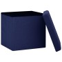 Blue synthetic linen folding storage stool by vidaXL, Folding stools and chairs - Ref: Foro24-338767, Price: 25,23 €, Discoun...