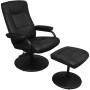 Sillón de TV con reposapiés cuero sintético sintético negro de vidaXL, Sillones - Ref: Foro24-241535, Precio: 168,63 €, Descu...