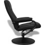 Sillón de TV con reposapiés cuero sintético sintético negro de vidaXL, Sillones - Ref: Foro24-241535, Precio: 168,63 €, Descu...