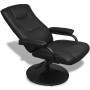 Sillón de TV con reposapiés cuero sintético sintético negro de vidaXL, Sillones - Ref: Foro24-241535, Precio: 168,63 €, Descu...