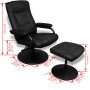 Sillón de TV con reposapiés cuero sintético sintético negro de vidaXL, Sillones - Ref: Foro24-241535, Precio: 168,63 €, Descu...