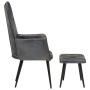 Sillón orejero con reposapiés cuero auténtico gris de vidaXL, Sillones - Ref: Foro24-339665, Precio: 104,52 €, Descuento: %