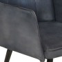 Sillón orejero con reposapiés cuero auténtico gris de vidaXL, Sillones - Ref: Foro24-339665, Precio: 104,52 €, Descuento: %