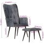 Sillón orejero con reposapiés cuero auténtico gris de vidaXL, Sillones - Ref: Foro24-339665, Precio: 104,52 €, Descuento: %