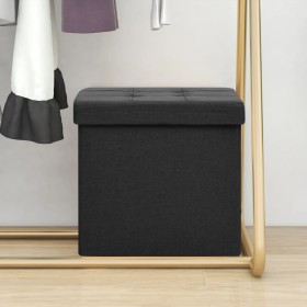 Black synthetic linen folding storage stool by vidaXL, Folding stools and chairs - Ref: Foro24-338763, Price: 23,76 €, Discou...