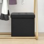 Black synthetic linen folding storage stool by vidaXL, Folding stools and chairs - Ref: Foro24-338763, Price: 25,23 €, Discou...