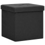 Black synthetic linen folding storage stool by vidaXL, Folding stools and chairs - Ref: Foro24-338763, Price: 25,23 €, Discou...