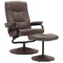 Sillón para la TV con reposapiés cuero sintético marrón de vidaXL, Sillones - Ref: Foro24-249298, Precio: 151,79 €, Descuento: %