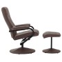 Sillón para la TV con reposapiés cuero sintético marrón de vidaXL, Sillones - Ref: Foro24-249298, Precio: 151,79 €, Descuento: %