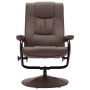 Sillón para la TV con reposapiés cuero sintético marrón de vidaXL, Sillones - Ref: Foro24-249298, Precio: 151,79 €, Descuento: %