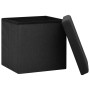 Black synthetic linen folding storage stool by vidaXL, Folding stools and chairs - Ref: Foro24-338763, Price: 25,23 €, Discou...