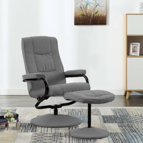 Sillón reclinable con reposapiés tela gris claro de vidaXL, Sillones - Ref: Foro24-249311, Precio: 165,56 €, Descuento: %