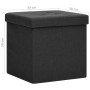 Black synthetic linen folding storage stool by vidaXL, Folding stools and chairs - Ref: Foro24-338763, Price: 25,23 €, Discou...