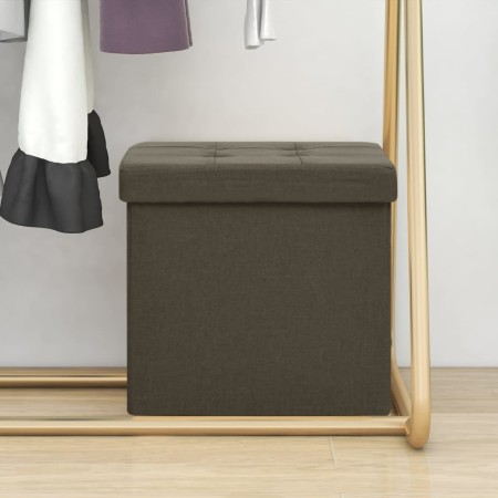 Folding stool with dark brown synthetic linen storage by vidaXL, Folding stools and chairs - Ref: Foro24-338766, Price: 20,59...