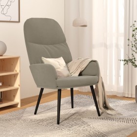 Sillón de relax de terciopelo gris claro de vidaXL, Sillones - Ref: Foro24-341001, Precio: 88,99 €, Descuento: %