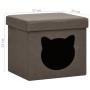 Taburete plegable con almacenaje estampado de gatos tela marrón de vidaXL, Taburetes y sillas plegables - Ref: Foro24-338756,...