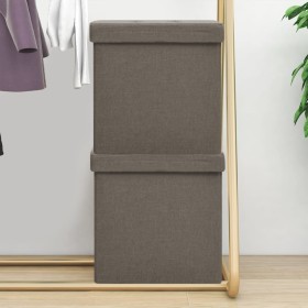 Folding storage stool 2 pcs taupe gray synthetic linen by vidaXL, Folding stools and chairs - Ref: Foro24-338778, Price: 36,2...