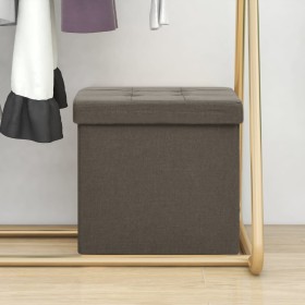 Brown synthetic linen folding storage stool by vidaXL, Folding stools and chairs - Ref: Foro24-338765, Price: 20,99 €, Discou...