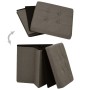 Brown synthetic linen folding storage stool by vidaXL, Folding stools and chairs - Ref: Foro24-338765, Price: 20,59 €, Discou...