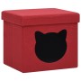 Folding stool with cat print storage in red wine fabric by vidaXL, Folding stools and chairs - Ref: Foro24-338759, Price: 19,...