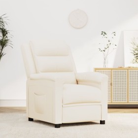 Cream Faux Leather Recliner by vidaXL, Armchairs - Ref: Foro24-342364, Price: 186,99 €, Discount: %