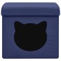 Taburete plegable con almacenaje estampado de gatos tela azul de vidaXL, Taburetes y sillas plegables - Ref: Foro24-338758, P...