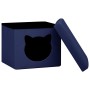 Folding stool with storage cat print blue fabric by vidaXL, Folding stools and chairs - Ref: Foro24-338758, Price: 17,50 €, D...