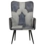 Sillón orejero de cuero auténtico gris canela de vidaXL, Sillones - Ref: Foro24-339661, Precio: 83,18 €, Descuento: %