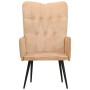 Sillón orejero de cuero auténtico color crema canela de vidaXL, Sillones - Ref: Foro24-339651, Precio: 80,08 €, Descuento: %