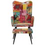 Sillón con reposapiés lona patchwork multicolor de vidaXL, Sillones - Ref: Foro24-339671, Precio: 137,99 €, Descuento: %