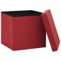 Taburete de almacenaje plegable 2 uds rojo vino tinto PVC de vidaXL, Taburetes y sillas plegables - Ref: Foro24-338789, Preci...