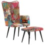 Sillón con reposapiés lona patchwork multicolor de vidaXL, Sillones - Ref: Foro24-339671, Precio: 137,99 €, Descuento: %