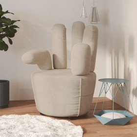 Sillón con forma de mano de terciopelo gris claro de vidaXL, Sillones - Ref: Foro24-335846, Precio: 155,99 €, Descuento: %