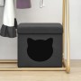 Folding stool with storage cat print black fabric by vidaXL, Folding stools and chairs - Ref: Foro24-338754, Price: 19,59 €, ...