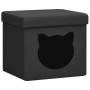 Folding stool with storage cat print black fabric by vidaXL, Folding stools and chairs - Ref: Foro24-338754, Price: 19,59 €, ...