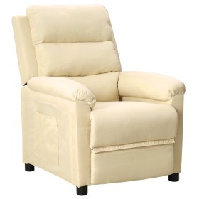 Cream Fabric Recliner by vidaXL, Armchairs - Ref: Foro24-342348, Price: 184,99 €, Discount: %