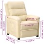 Cream Fabric Recliner by vidaXL, Armchairs - Ref: Foro24-342348, Price: 202,57 €, Discount: %