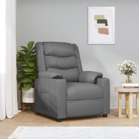 Sillón reclinable de cuero sintético gris de vidaXL, Sillones - Ref: Foro24-348045, Precio: 221,99 €, Descuento: %