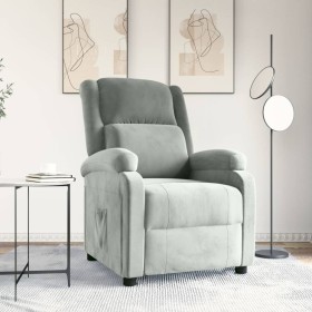 Light Gray Velvet Recliner by vidaXL, Armchairs - Ref: Foro24-342399, Price: 177,99 €, Discount: %