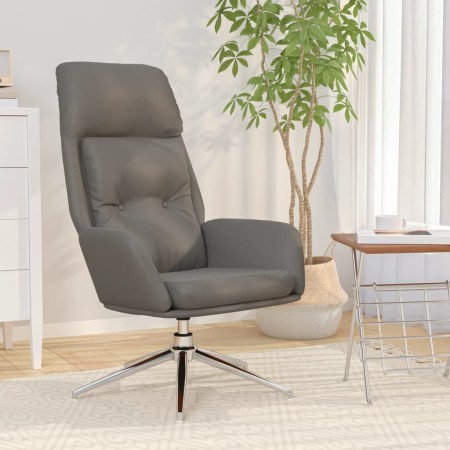 Sillón de relax de cuero auténtico gris de vidaXL, Sillones - Ref: Foro24-341287, Precio: 196,75 €, Descuento: %