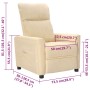 Cream Fabric Recliner by vidaXL, Armchairs - Ref: Foro24-342262, Price: 150,08 €, Discount: %