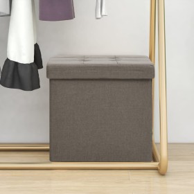 Taupe gray synthetic linen folding storage stool by vidaXL, Folding stools and chairs - Ref: Foro24-338769, Price: 20,99 €, D...