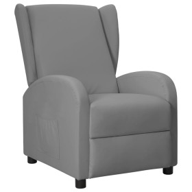 Sillón orejero reclinable de cuero sintético gris de vidaXL, Sillones - Ref: Foro24-342328, Precio: 171,99 €, Descuento: %