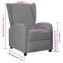 Sillón orejero reclinable de cuero sintético gris de vidaXL, Sillones - Ref: Foro24-342328, Precio: 171,99 €, Descuento: %