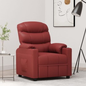 Sillón reclinable de cuero sintético rojo tinto de vidaXL, Sillones - Ref: Foro24-348060, Precio: 242,99 €, Descuento: %