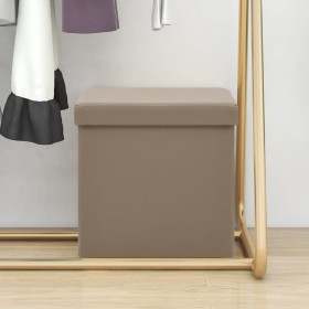 Cappuccino PVC folding storage stool by vidaXL, Folding stools and chairs - Ref: Foro24-338784, Price: 23,18 €, Discount: %