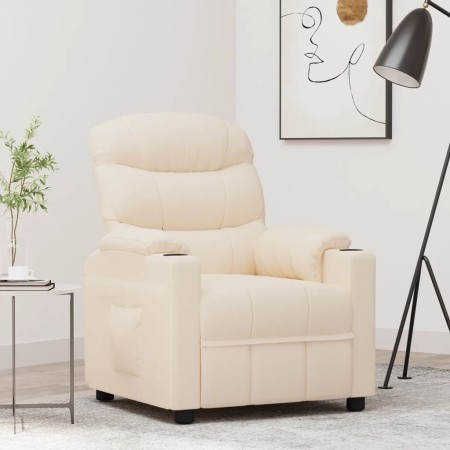 Cream Fabric Recliner by vidaXL, Armchairs - Ref: Foro24-348079, Price: 250,99 €, Discount: %